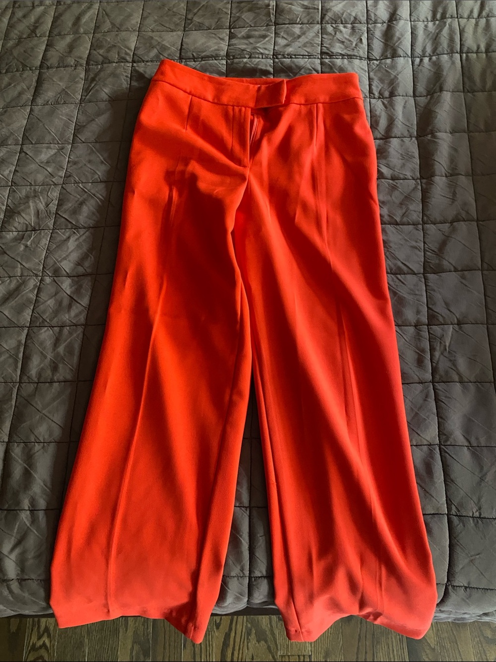 Tailored Wide-Leg Pants in Vibrant Orange